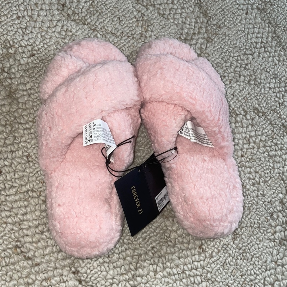 Pink Fuzzy Slippers